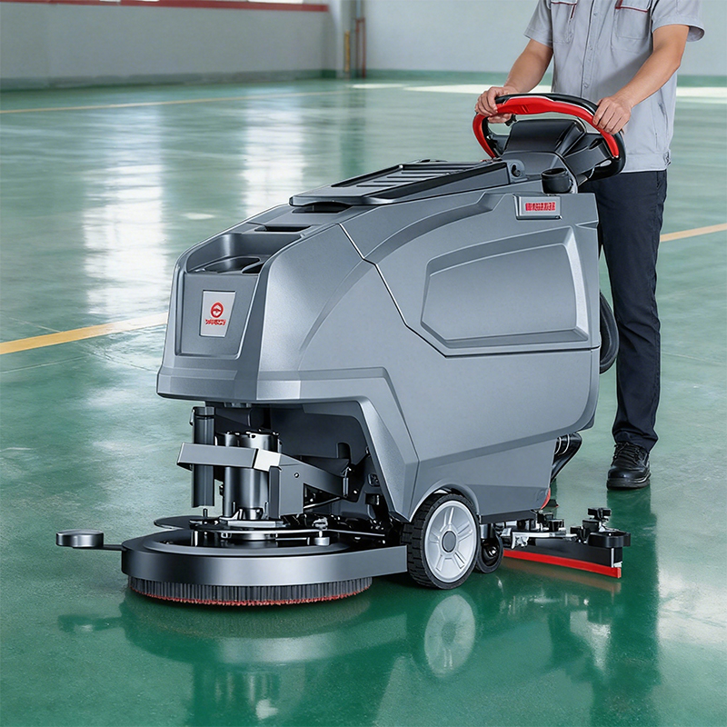 工厂车间环氧地坪清洁选对设备！扬子洗地机：重污克星 + 地坪守护者